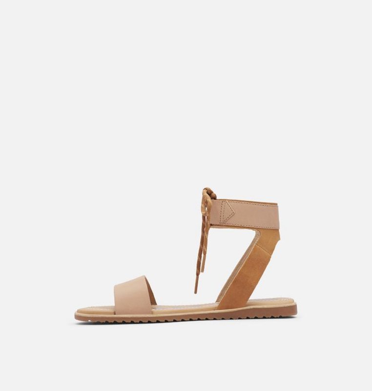 Sorel Dam Sandaler Beige - Ella™ Ankle Lace Flat - FCI-756109